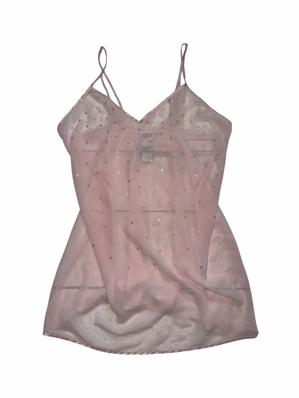 Vintage La Senza Light Pink Sparkly See-Through Slip Dress